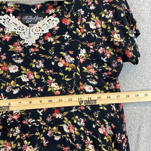 Vtg 90’s maxi dress 7/8 cinched waist clip cottagecore ditsy floral Friends - Picture 4 of 9